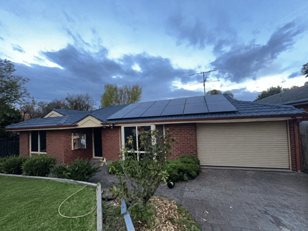 23 jinko solar panels on the tiled roof of a single-storey home in berwick