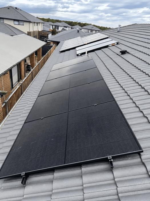 26 jinko solar panels on the tile roof of a botanic ridge home, installed by powerband electrical