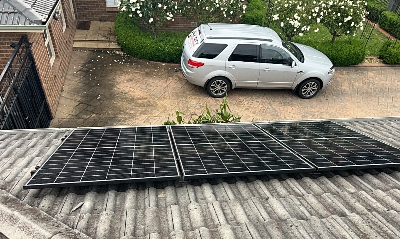 Jinko tiger neo solar panels on a tile roof in cranbourne
