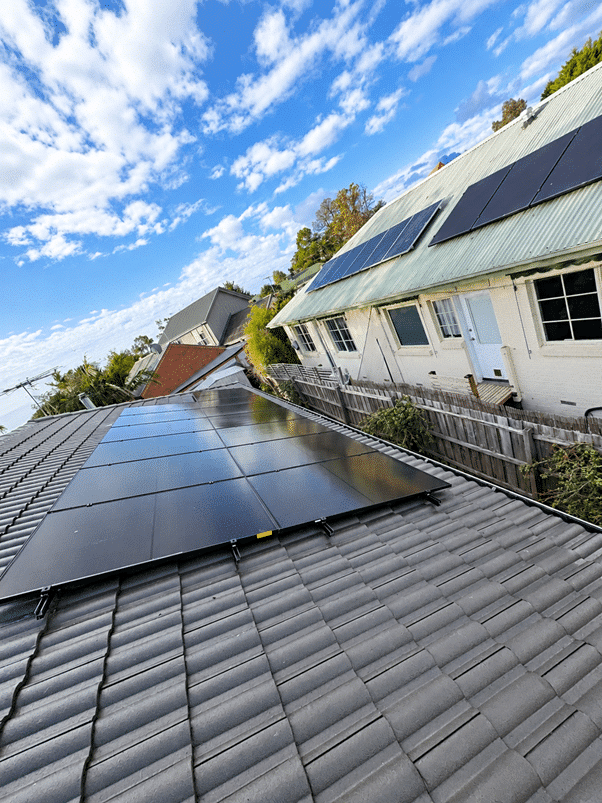 All-black jinko solar panels on a frankston south home, installed by powerband electrical