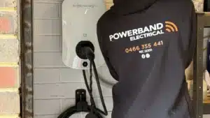 Blogs 6 Powerband electrician installing a home ev charger in a garage