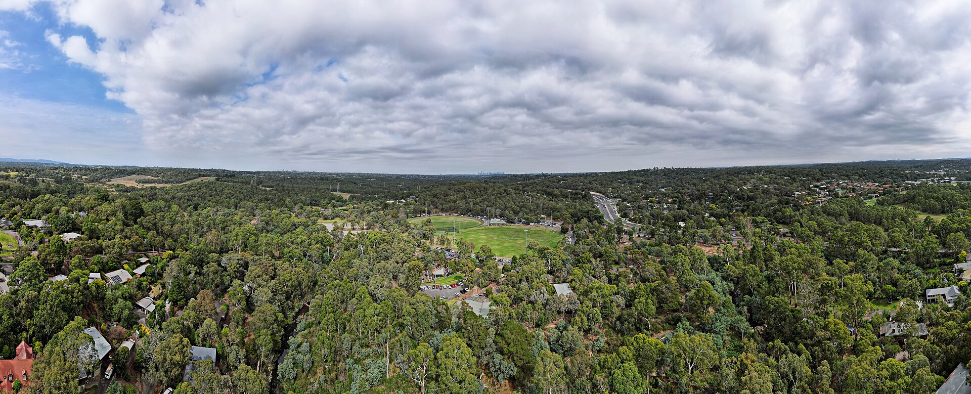 Eltham and north east melbourne from above