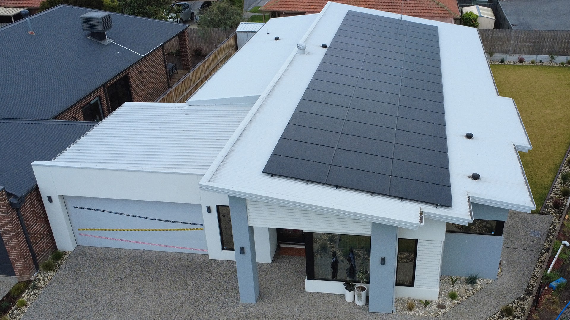 Rooftop solar panels installed by powerband electrical in melbourne