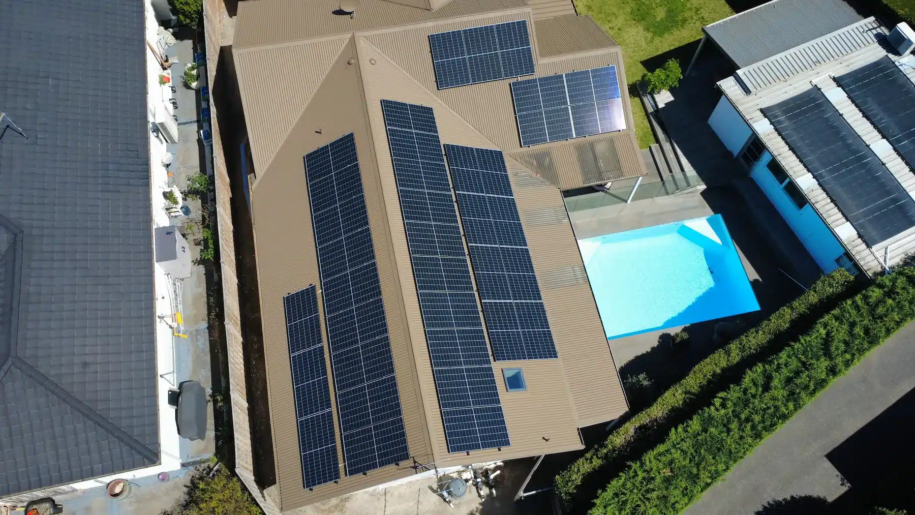 Rooftop solar panels installed by powerband electrical on a melbourne home